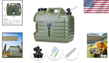 Load image into Gallery viewer, Military Green 6.6 Gallon Wide Mouth Water Storage for Camping Adventures