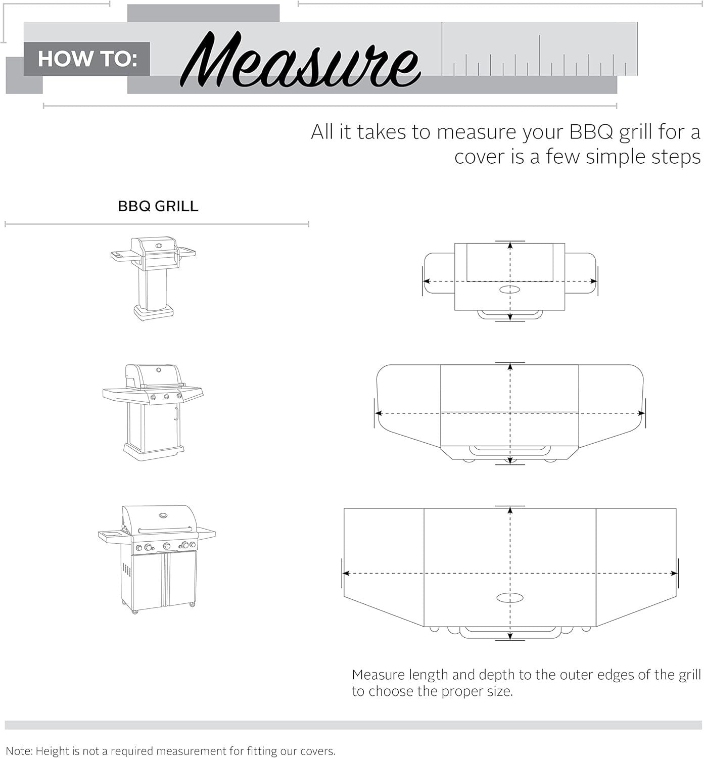 58-Inch Water-Resistant BBQ Grill Cover with Custom Fit - Heavy-Duty Protection