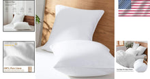 Load image into Gallery viewer, Classic White Trim Linen Euro Pillow Shams - Set of 2, 26"x26" Luxury Covers