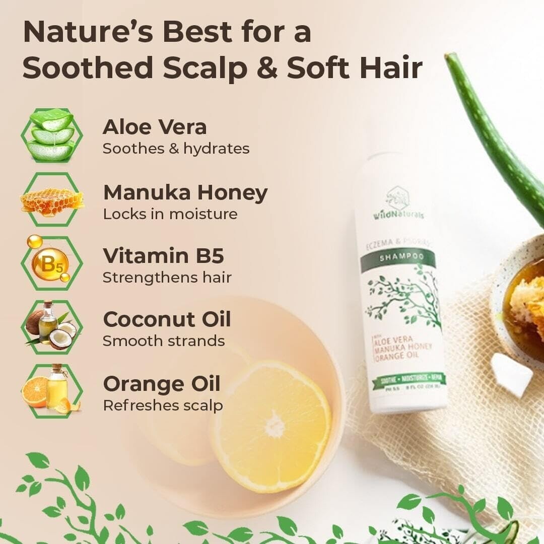 Gentle Anti-Dandruff Shampoo for Eczema & Sensitive Scalps - Unscented Comfort