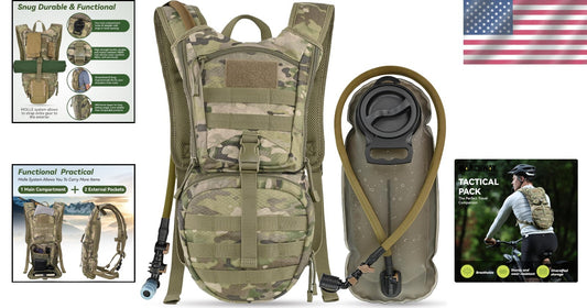 Utility Tactical Daypack with 3L Water Bladder & Streamlined Design for Outdoors