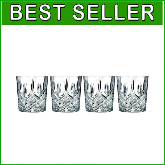 By Waterford Markham Clear Cut 4-Piece DOF Glass Set – Whiskey & Cocktail Ready