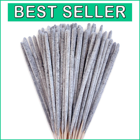 Artisan-Made White Copal Incense Sticks for Meditation - 80 Sticks, 12"