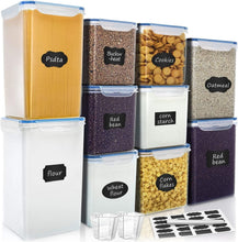 Load image into Gallery viewer, Large Tall Airtight Canisters Set – 10 Plastic Containers for Kitchen &amp; Pantry