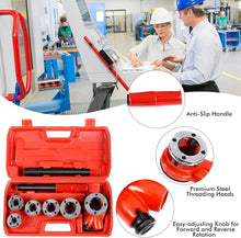 Load image into Gallery viewer, Lightweight Pipe Threader Kit with 6 Malleable Cast Iron Dies - 1/4" to 1-1/4"