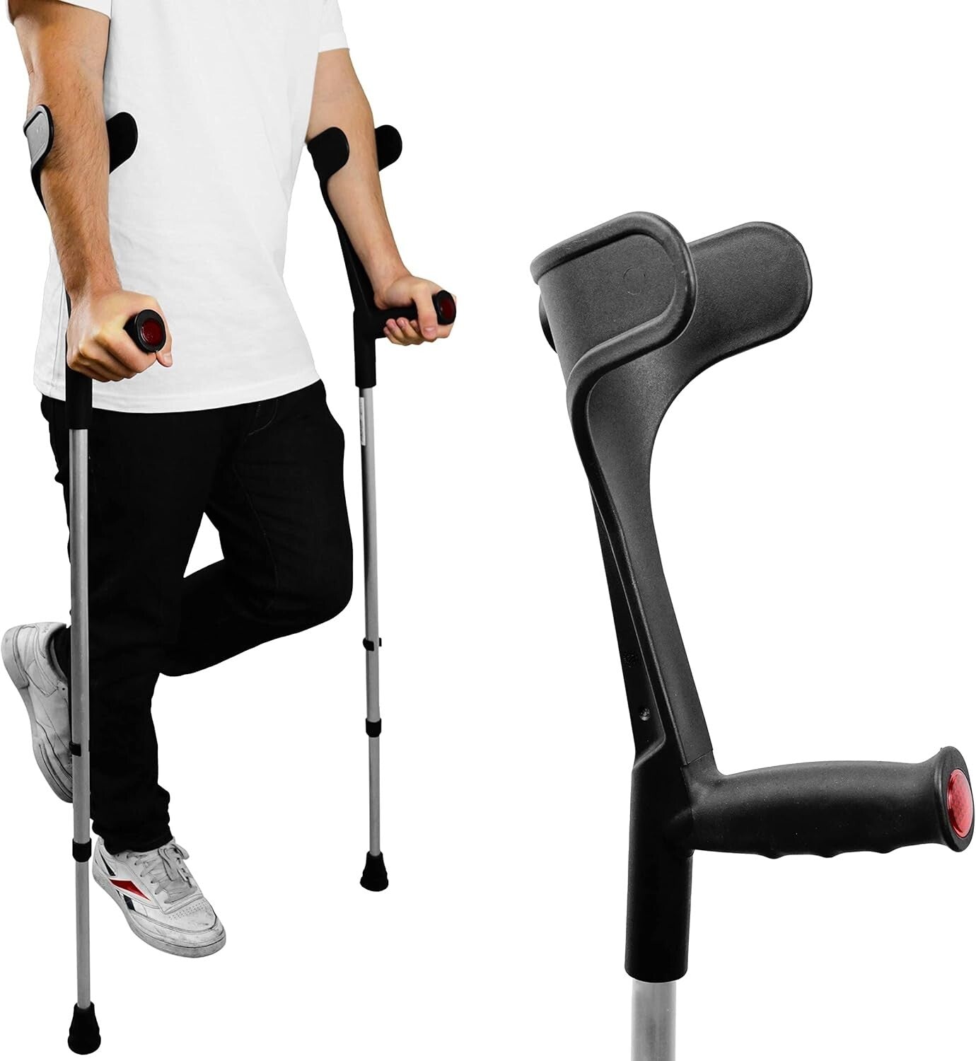Durable Polypropylene Handled Forearm Crutches - Safety & Stability for Recovery