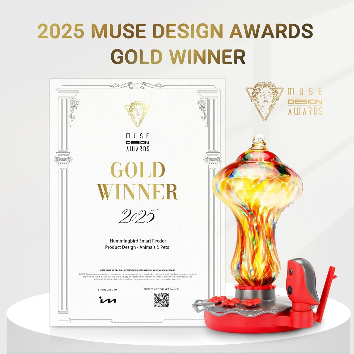 AI-Powered Hummingbird Feeder with Leakproof Design & Instant Alerts - 150° View