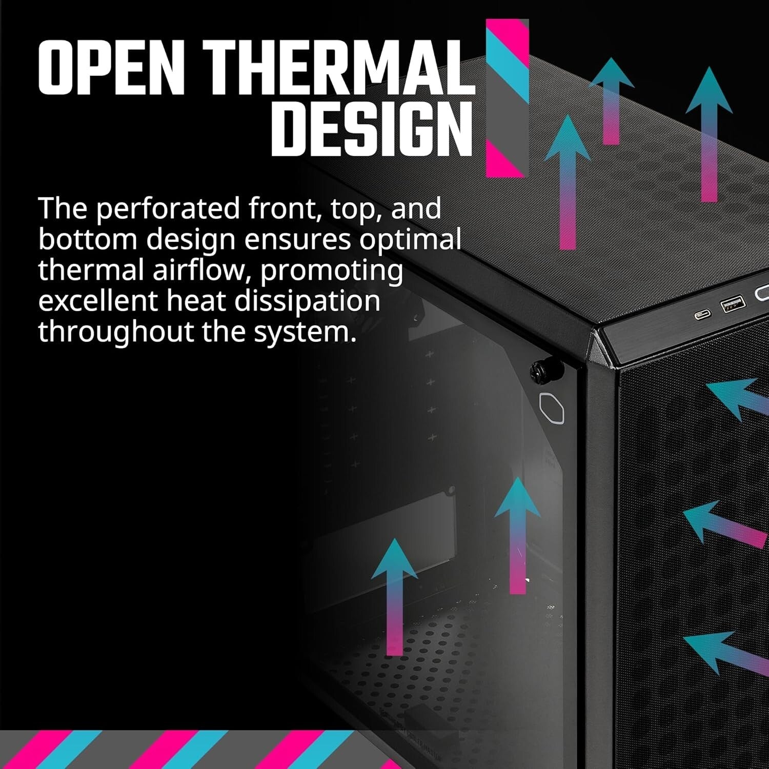 Versatile Micro-ATX Case with Edge-to-Edge Glass & Efficient Cable Management