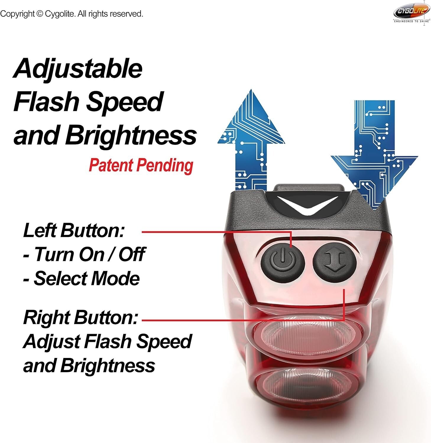 Bright & Compact Bicycle Taillight - 350/250 Lumens with Secure Mounting System