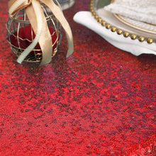 Load image into Gallery viewer, Round 108-Inch Glitter Tablecloth - Shimmering Red Sequin Style for Occasions