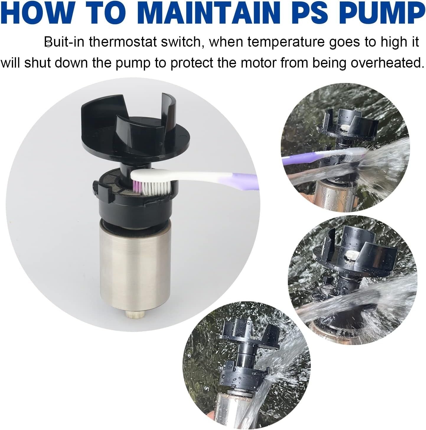 Energy-Efficient 1700 GPH Fountain Pump with Overheat Protection, UL Listed