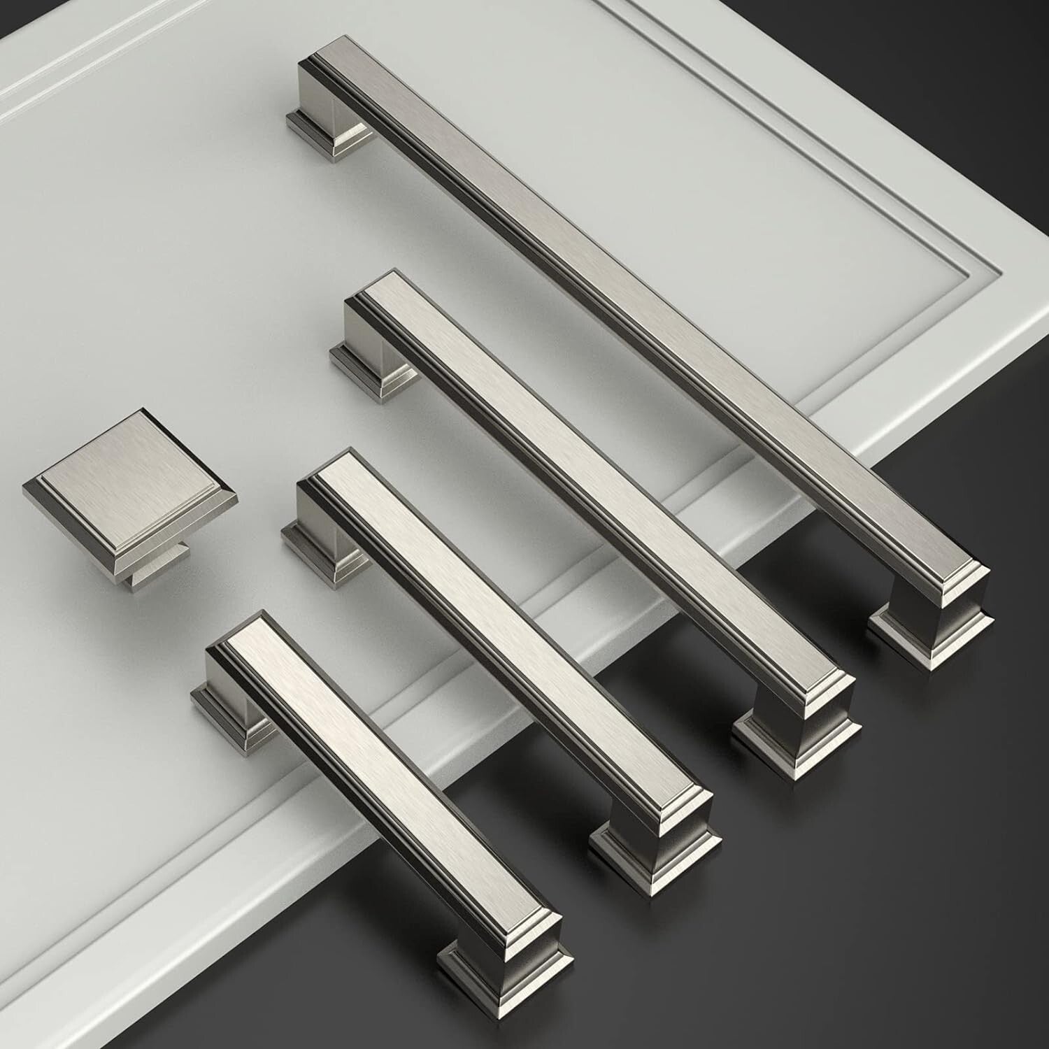 Elegant 10 Pack Brushed Satin Nickel Cabinet Hardware - Perfect for DIY Projects