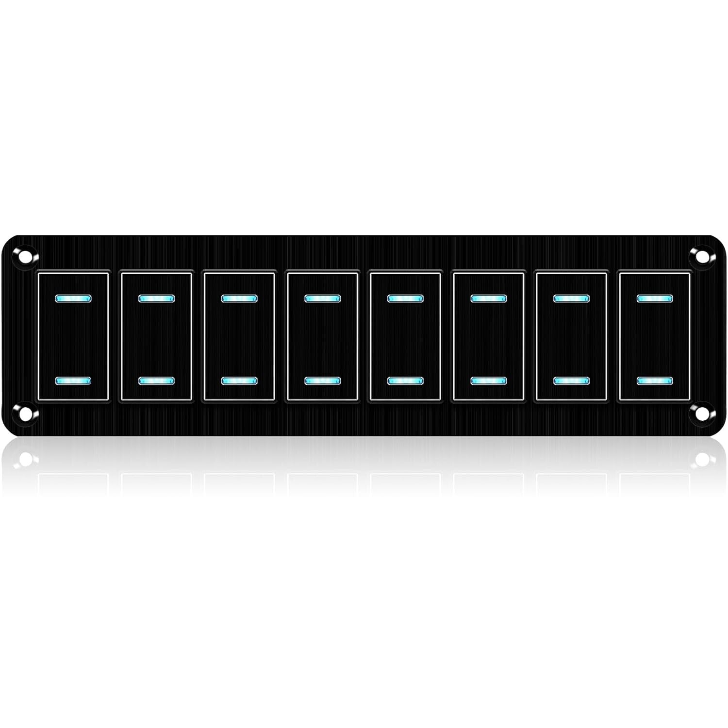 Waterproof 8 Gang Rocker Switch Panel with LED for Marine & Automotive Use