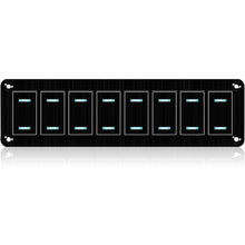 Load image into Gallery viewer, Waterproof 8 Gang Rocker Switch Panel with LED for Marine &amp; Automotive Use