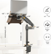 Load image into Gallery viewer, Dual Adjustable Laptop &amp; Monitor Mount with Cable Management - Easy Installation
