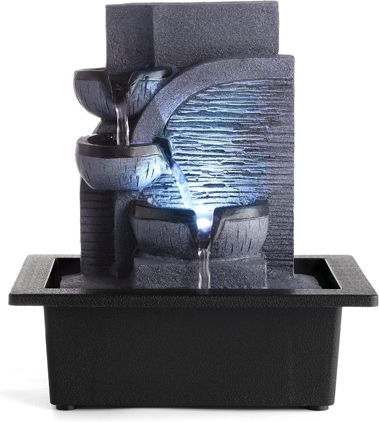 Elegant Indoor Water Feature - Tiered Tabletop Fountain for Stress Relief