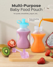 Load image into Gallery viewer, Mess-Free Baby Feeding with Reusable Silicone Food Pouches, Dishwasher Safe, 5oz