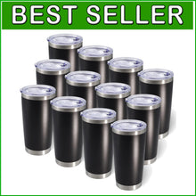 Load image into Gallery viewer, Versatile 12-Pack Travel Tumblers - Stylish and Safe for Hot &amp; Cold Beverages