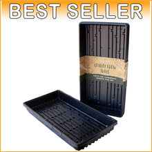 Load image into Gallery viewer, Minimalist Black Gardening Trays - 10-Pack with Drain Holes for Indoor Use