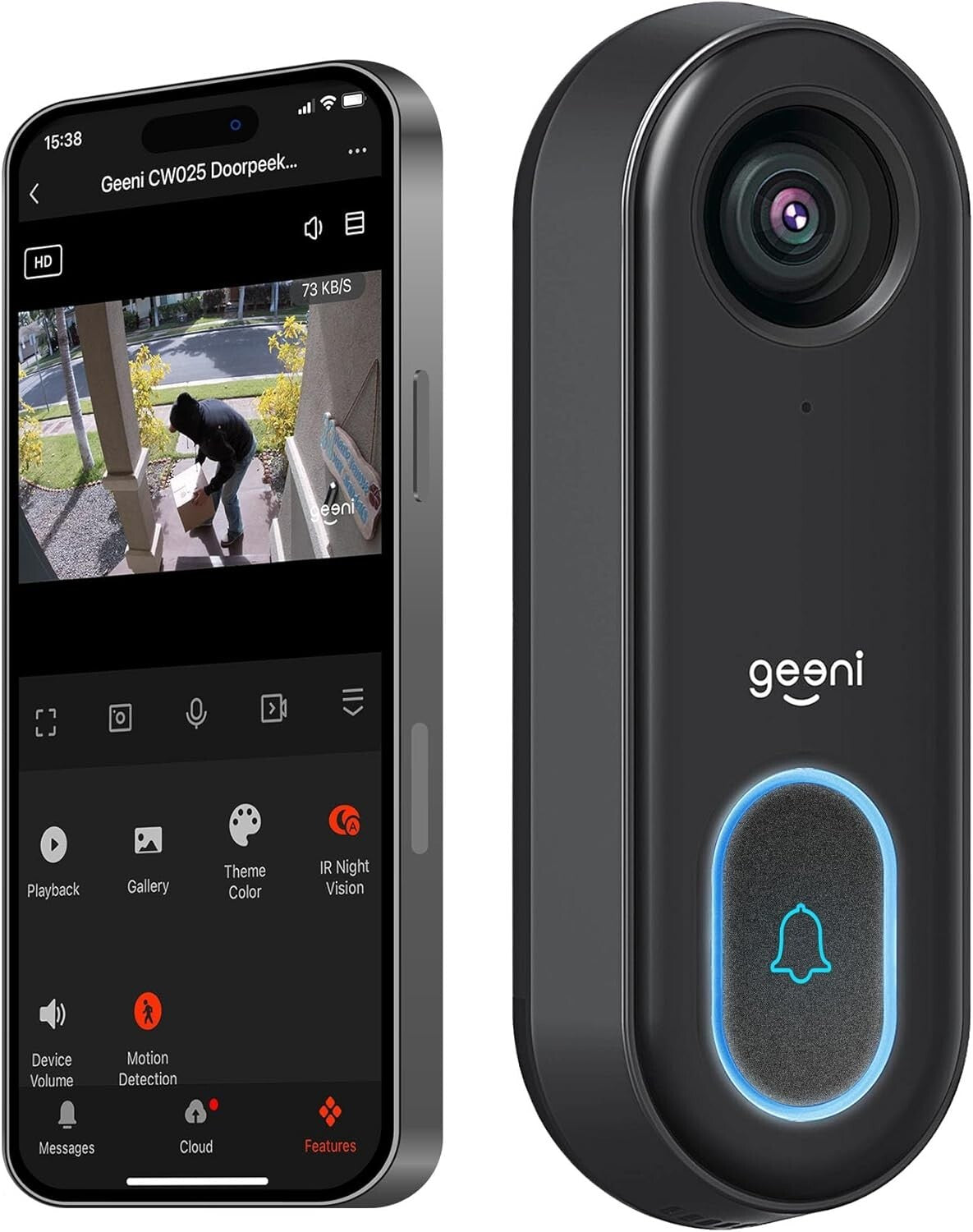 Advanced Motion Detection Video Doorbell with Night Vision & App Control