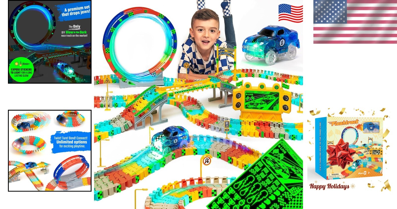Exciting 85ft Light-Up Race Track Set for Boys and Girls - Safe Fun for Toddlers