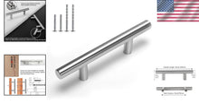 Load image into Gallery viewer, Stylish 50 Pack 3in Brushed Nickel Cabinet Pulls - Ambidextrous, Easy to Install