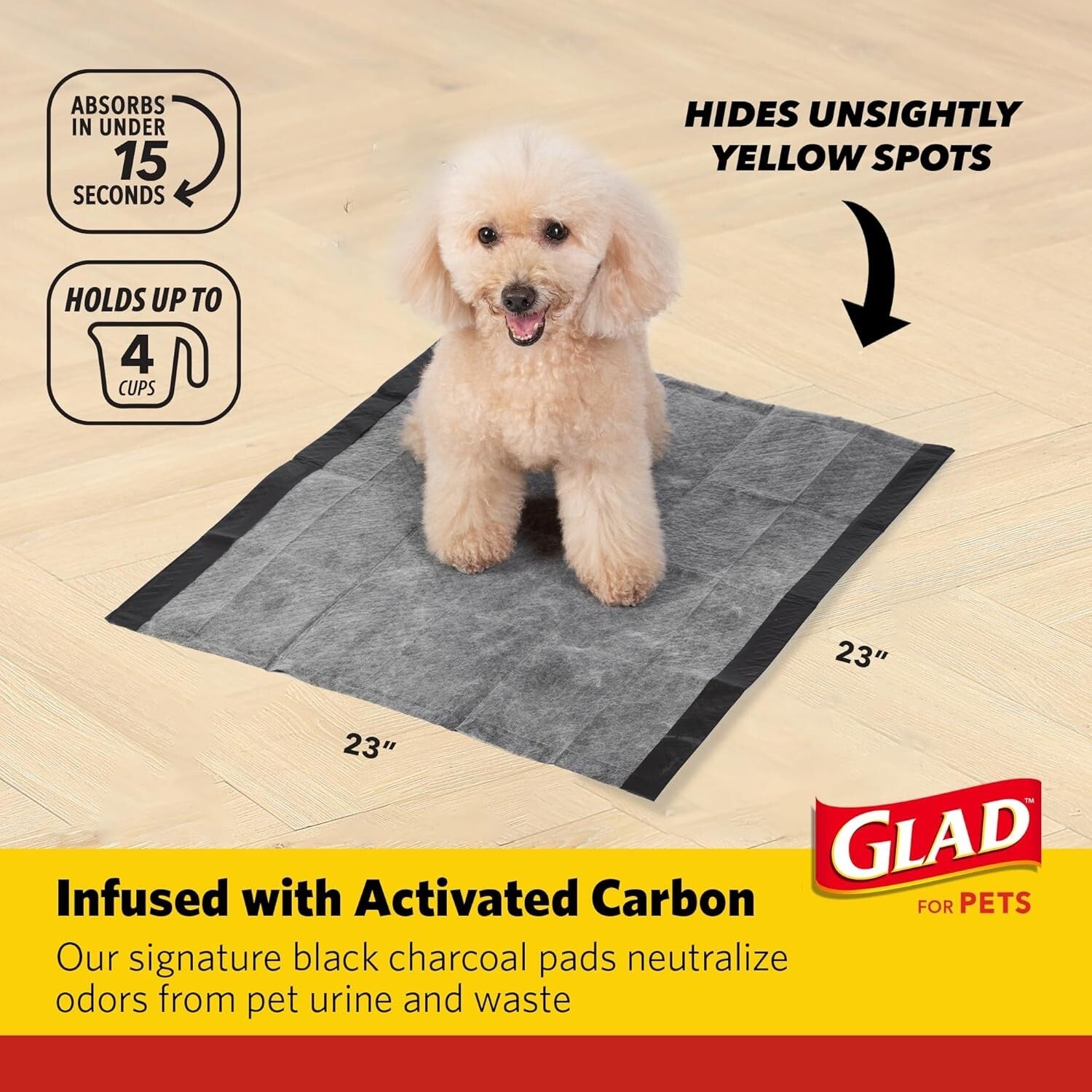 Odor Neutralizing Disposable Dog Pee Pads - 23" x 23" - Perfect for Training