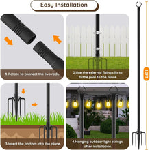 Load image into Gallery viewer, Versatile Metal String Light Poles 10 Ft - Perfect for Indoor and Outdoor Decor