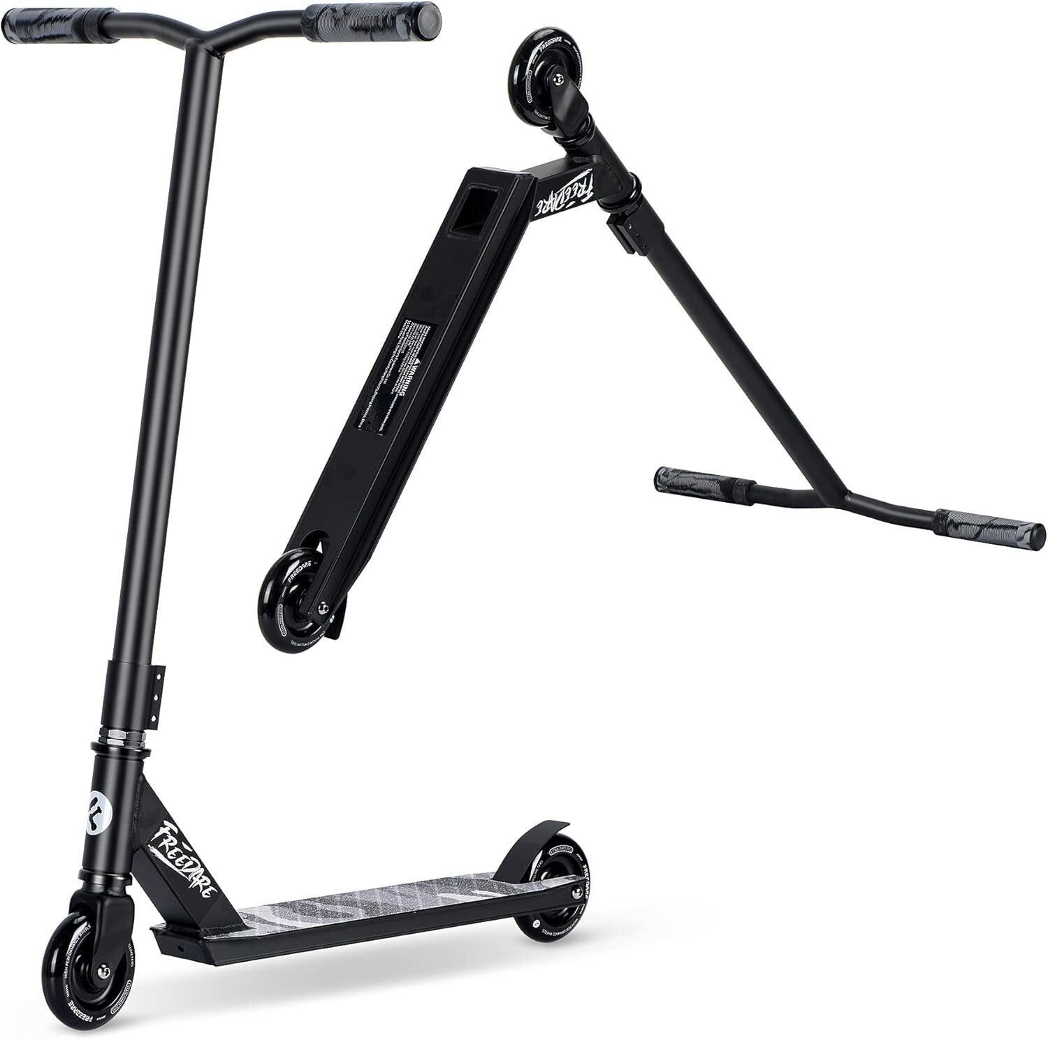 Durable Aluminum Trick Scooter for Beginners & Intermediate Riders - Black