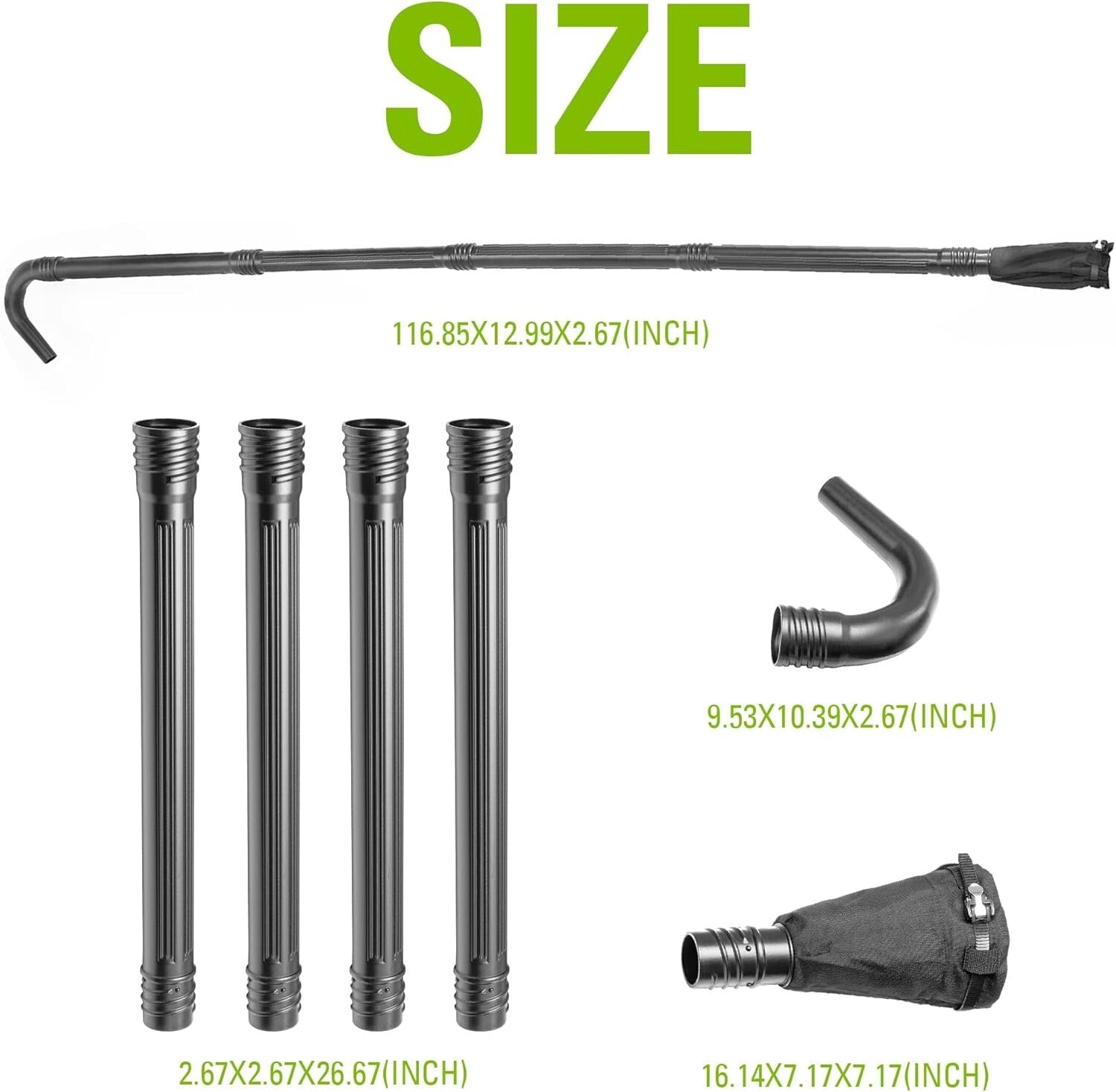 11-ft Reach Gutter Cleaning Kit for Blowers/Vacs - Includes Universal Adapter