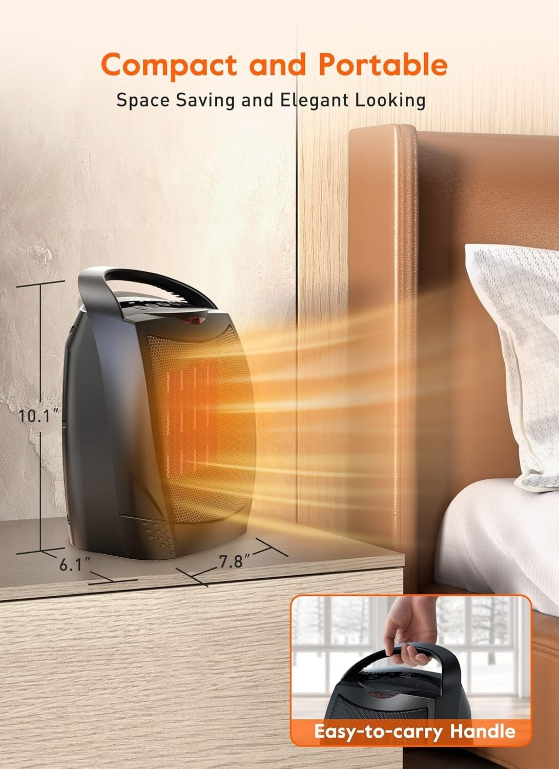Digital Electric Heater - Instant Heating with 4 Modes for Home & Office