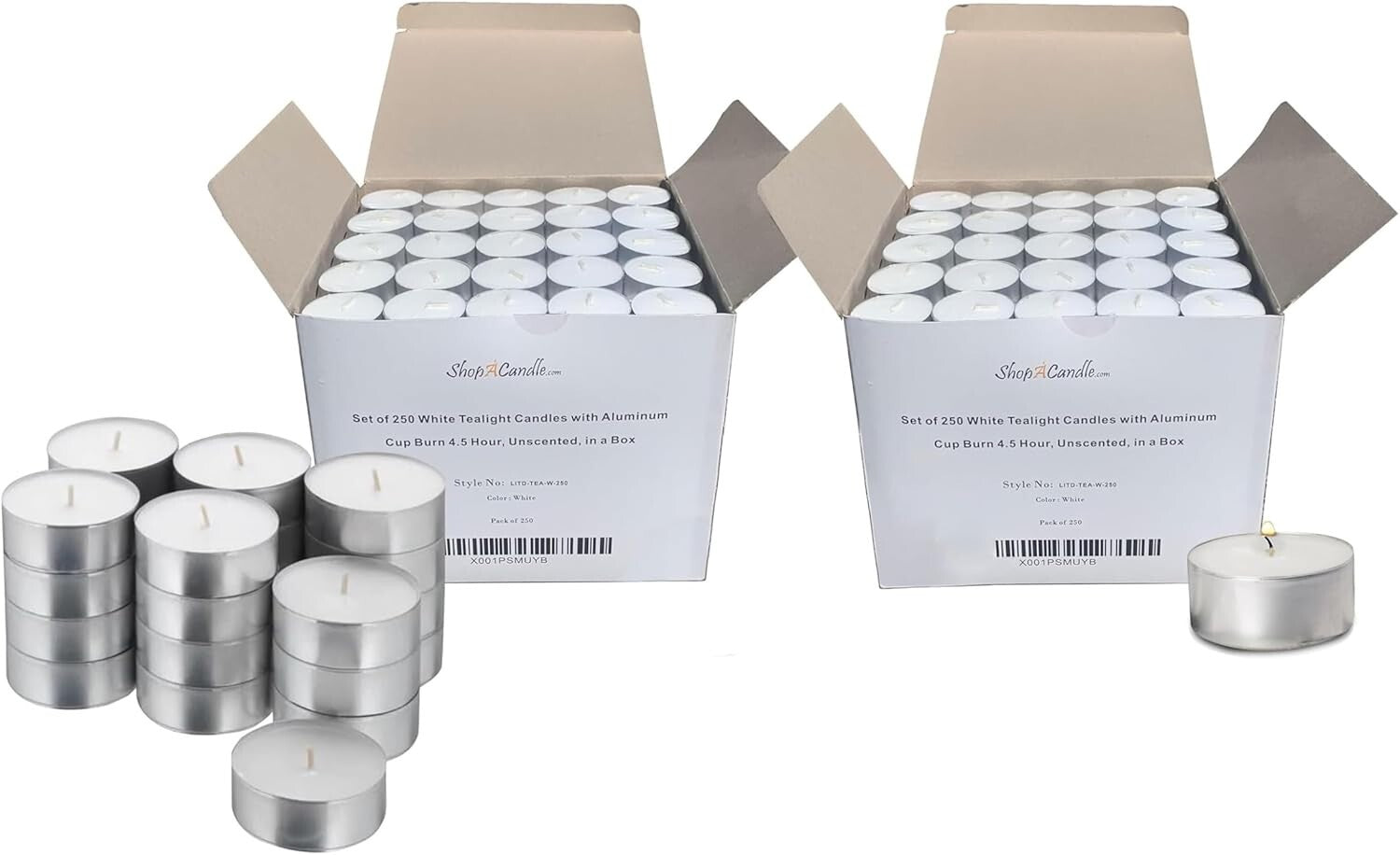 Romantic Dinner & Spa - 500 Pack White Tea Light Candles - 4.5 Hour Burn