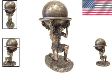 Load image into Gallery viewer, Freestanding 9 Inch Greek Titan Atlas Statue in Beautiful Matte Bronze Finish