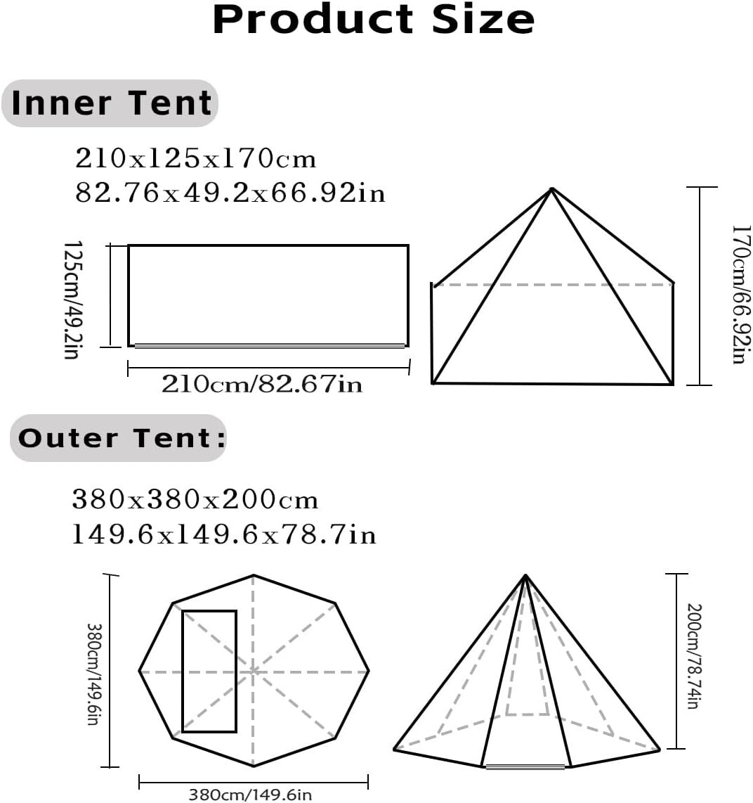 4-Season Fire-Resistant Camping Tent with Lightweight Design & Dual Doors