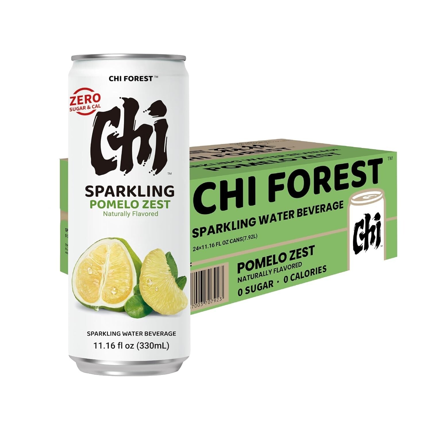 All-Natural Pomelo Sparkling Water - 24 Pack of 11.16 oz Cans, Zero Calories