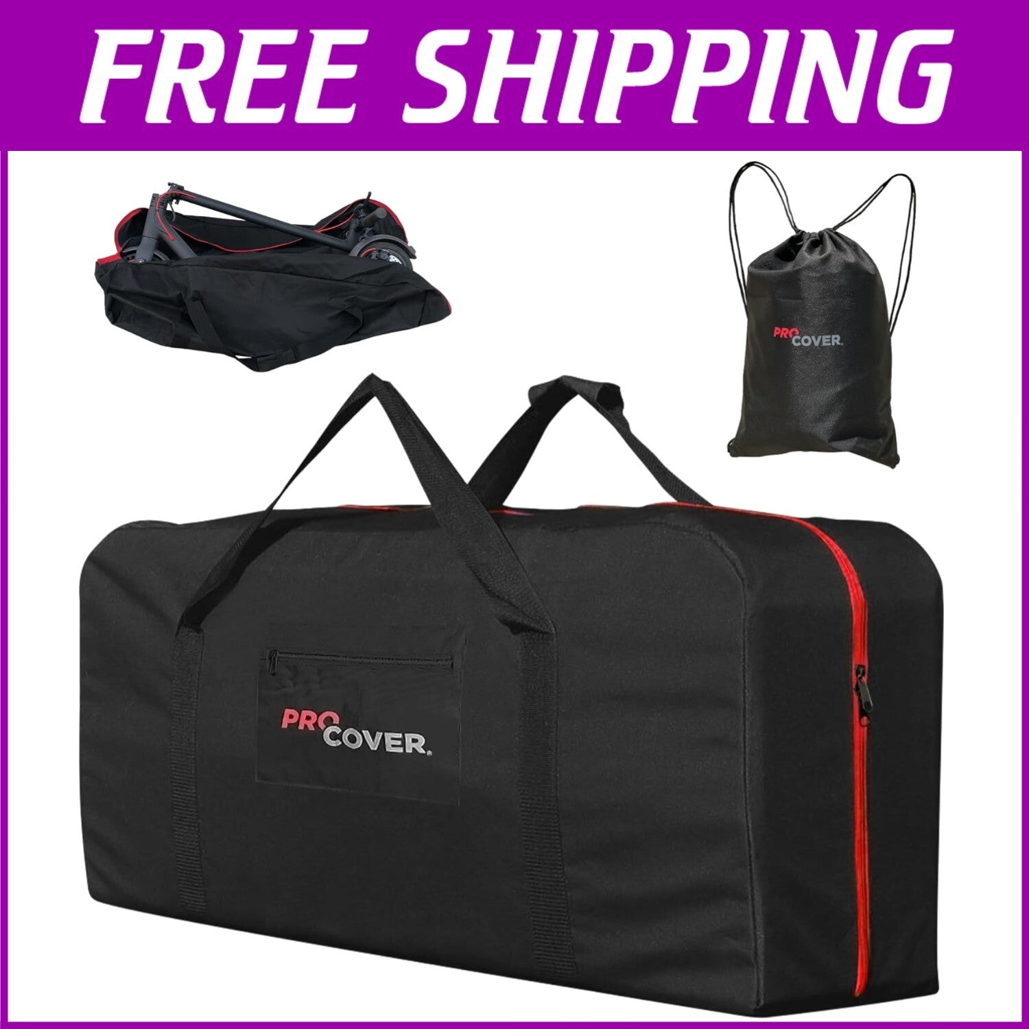 Large Electric Scooter Carrying Bag with Adjustable Backpack - Ideal for Travel