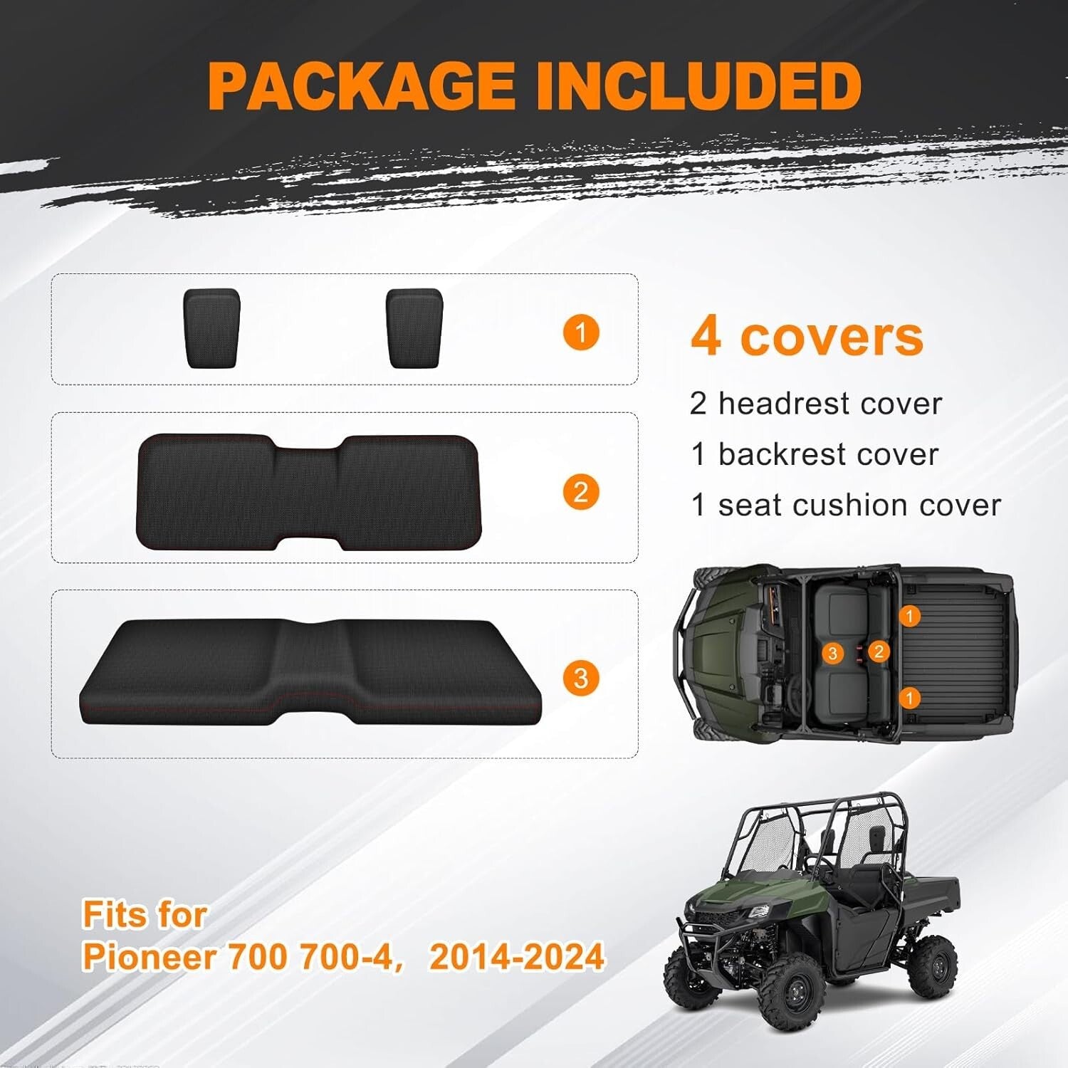 Custom Fit Waterproof Pioneer 700 Seat Covers - Heavy Duty 1680D Oxford Material
