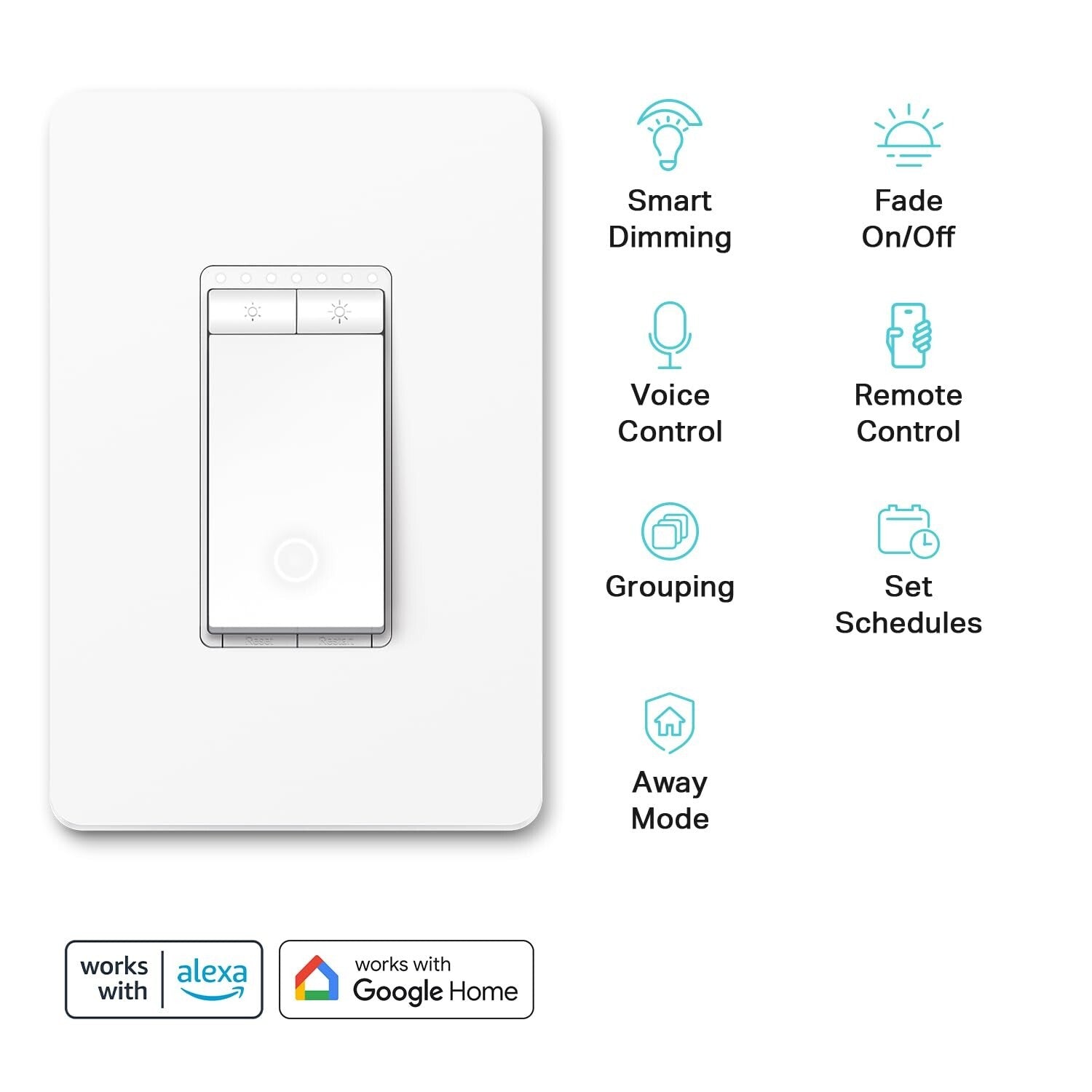 Wi-Fi Dimmer Light Switch with Voice Control - UL Certified, Easy Install