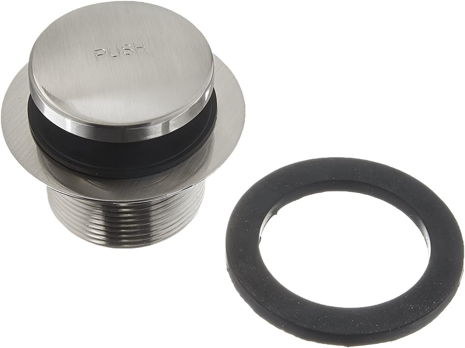 Satin Nickel 14" x 1-1/2" Tub Waste Assembly with Tip-Toe Drain Plug - 1-Pack