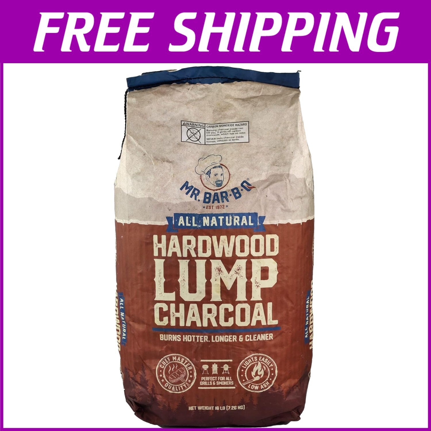 Easy Lighting Hardwood Lump Charcoal - Authentic BBQ Experience, 16 lbs