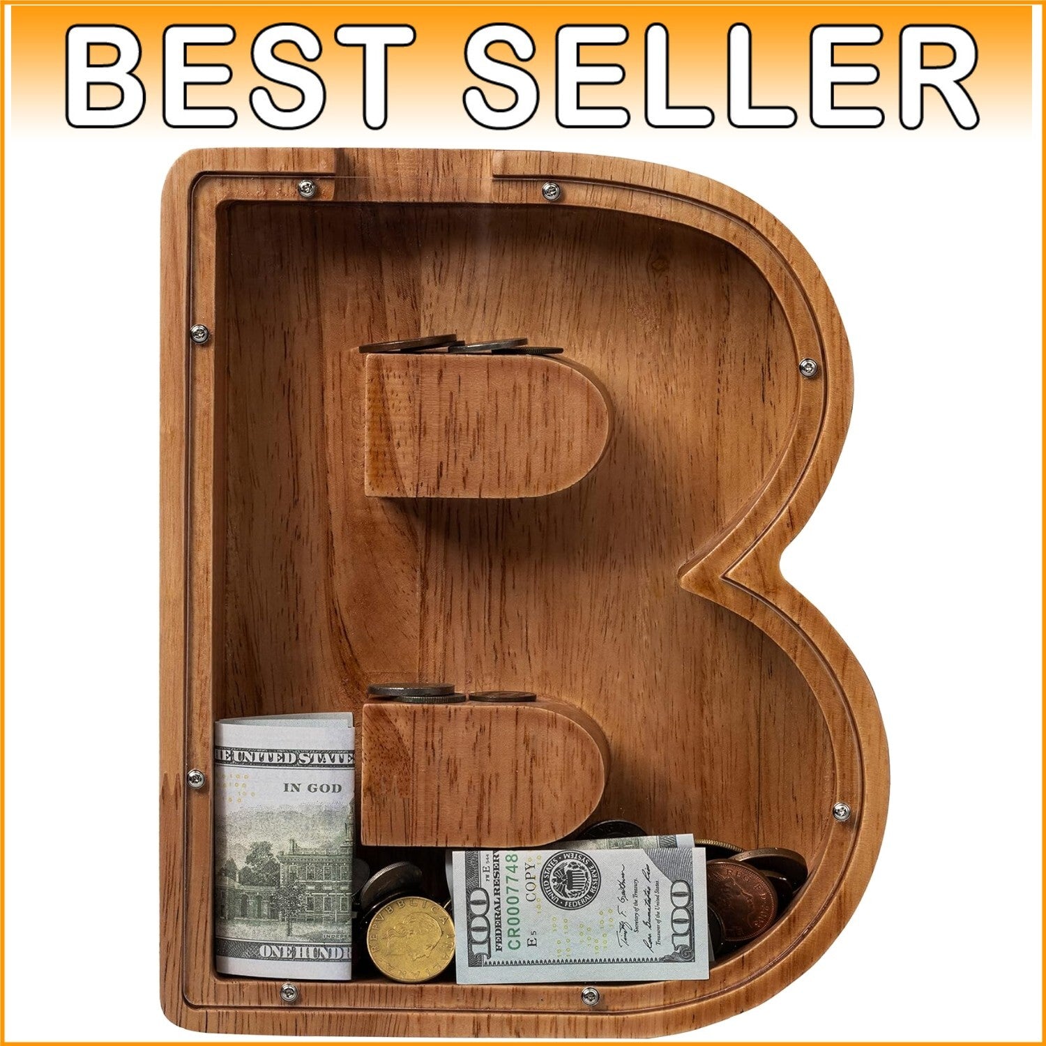 Elegant 12-Inch Kids Savings Bank - Custom Initial B Design for Boys and Girls