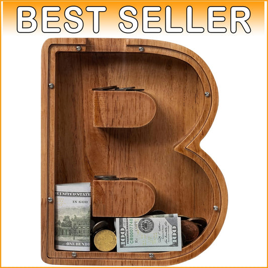 Elegant 12-Inch Kids Savings Bank - Custom Initial B Design for Boys and Girls