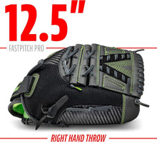 Load image into Gallery viewer, Versatile Lime Softball Glove - 12.5" Lightweight &amp; Adjustable for All Ages