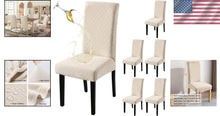 Load image into Gallery viewer, Elegant Washable Parsons Chair Slipcovers - 6-Pack Waterproof Covers in Beige