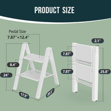 Load image into Gallery viewer, Lightweight Aluminum Foldable Step Ladder - 2 Step, Anti-Slip Safety Design