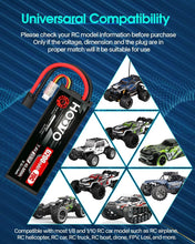 Load image into Gallery viewer, 7.4V 6200mAh 2S Lipo Battery with Tracxas Plug - Perfect for RC Cars &amp; Drones