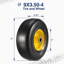 Load image into Gallery viewer, Universal 9x3.50-4 Flat-Free Tire Assemblies for Mowers &amp; Outdoor Equipment