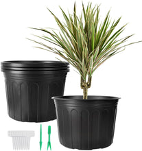 Load image into Gallery viewer, Thickened Soft Plastic 5 Gallon Nursery Pots - 12 Pack with Plant Tags &amp; Tools