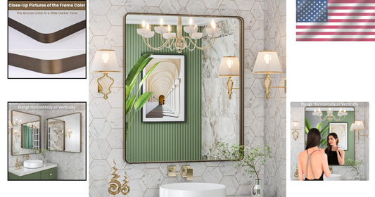 Stylish 30” x 36” Bronze Bathroom Mirror - Modern Design with Easy Installation