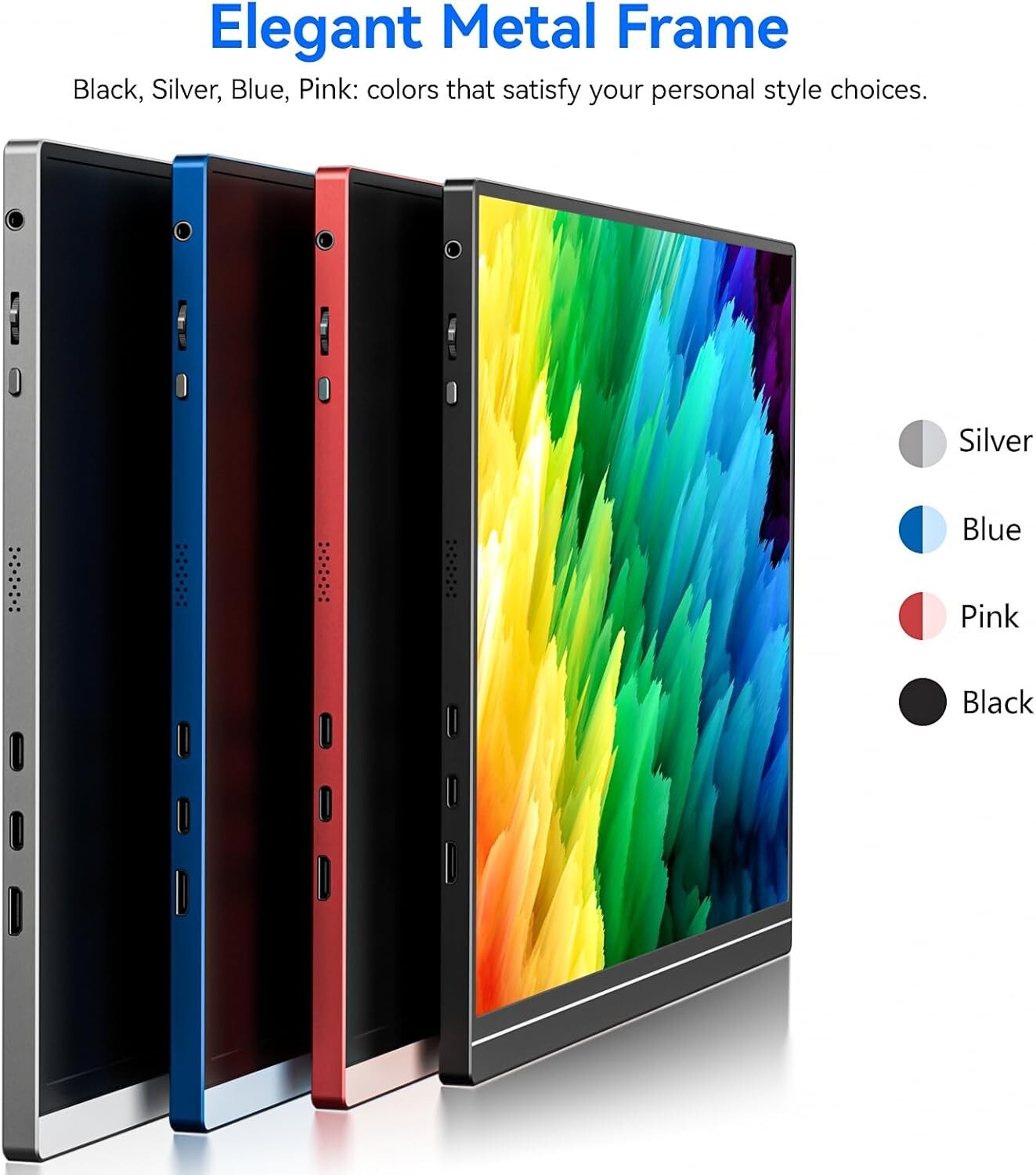 Ultra-Slim 16-Inch Portable Monitor with Kickstand - Ideal for Work and Travel